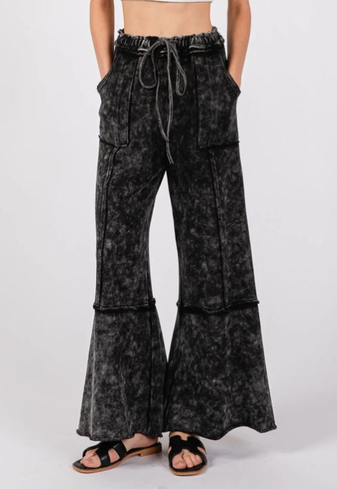 SAGE   FIG Mineral Washed Terry Wide Leg Pants