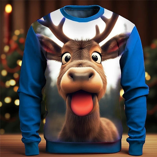 3D Digital Printing Men's And Women's Fashion Round Neck Sweater