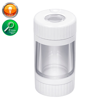 Multifunctional LED Tobacco Storage Jar With Metal Tobacco Pipe Grinder Magnifier Dampproof Sealed Can Smoking Accessories