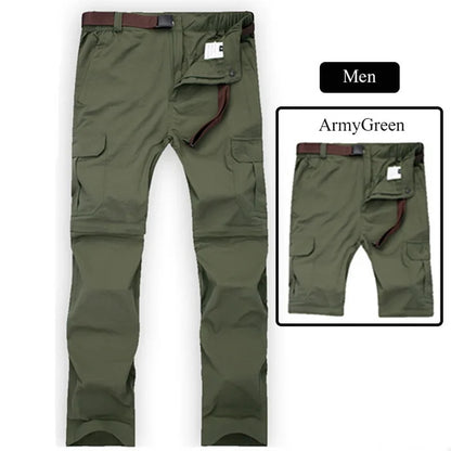 M-7XL Men's Summer Quick Dry Removable Hiking Pants Breathable Trousers Outdoor Sports Trekking Fishing Waterproof Shorts PN18