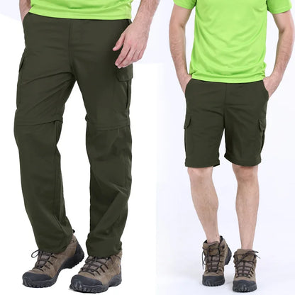 M-7XL Men's Summer Quick Dry Removable Hiking Pants Breathable Trousers Outdoor Sports Trekking Fishing Waterproof Shorts PN18