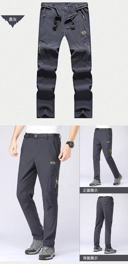 Summer Thin Quick Dry Men's Pants Camping Hiking Trekking High Stretch Trousers for Men Waterproof UV-Proof Outdoor Sports Pants