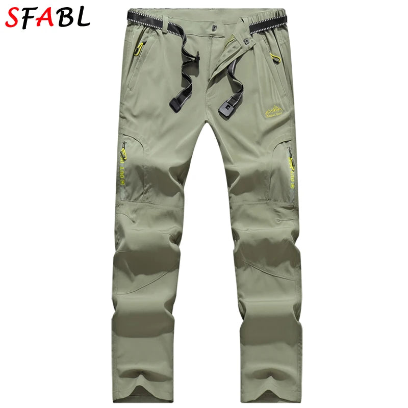 Summer Thin Quick Dry Men's Pants Camping Hiking Trekking High Stretch Trousers for Men Waterproof UV-Proof Outdoor Sports Pants