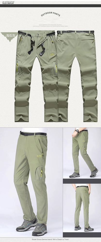 Summer Thin Quick Dry Men's Pants Camping Hiking Trekking High Stretch Trousers for Men Waterproof UV-Proof Outdoor Sports Pants